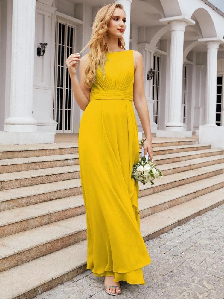 Numbersea Bridesmaid Dresses for Wedding Ruffles Long Formal Prom Gowns 28039 by numbersea