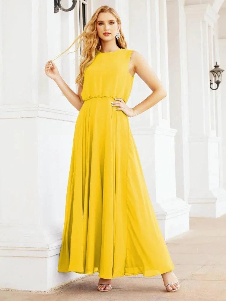 Numbersea Sleeveless Long Bridesmaid Dress A line Formal Evening Prom Gown 28025 by numbersea