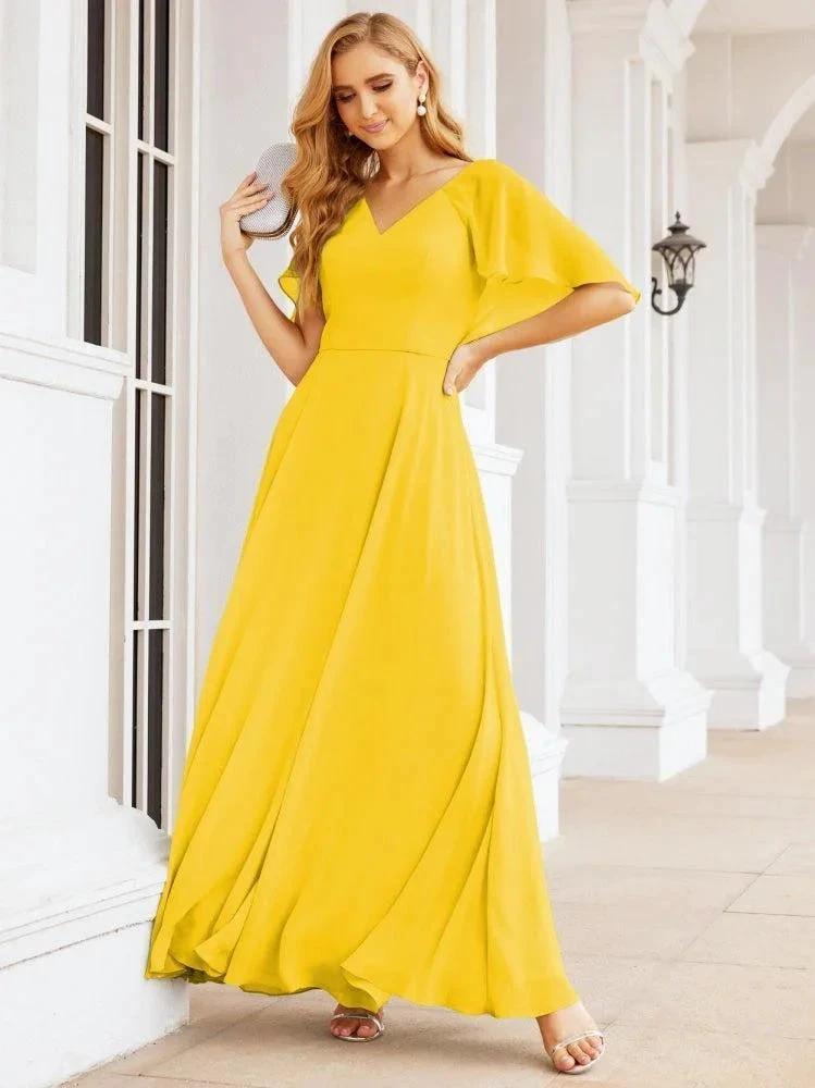 Numbersea Bridesmaid Dresses for Wedding Formal Evening Party Prom Gown with Cape 28050 by numbersea