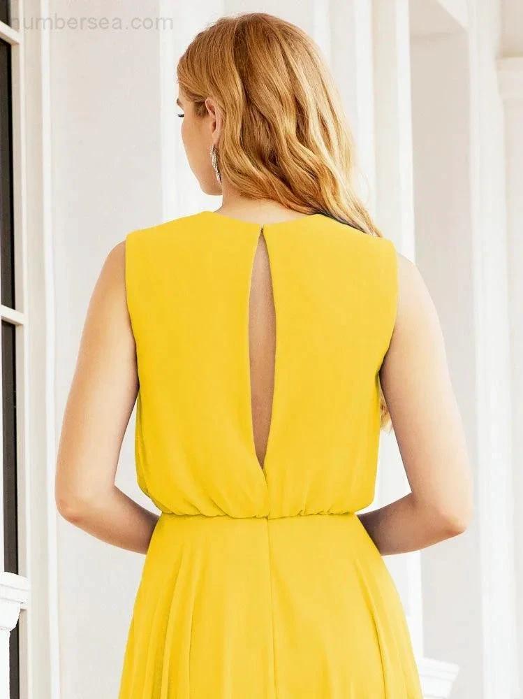 ZapDress Sleeveless Long Bridesmaid Dress A line Formal Evening Prom Gown 28025 (ZD17053)
