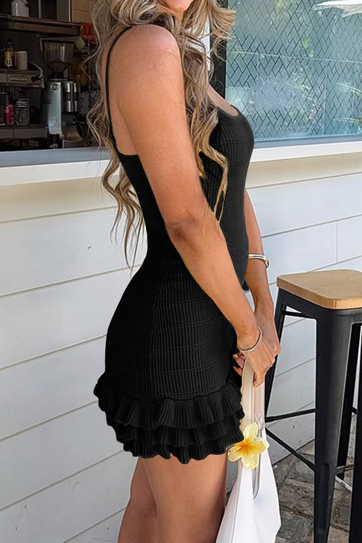 Lace Strap Work Dress - View 6 | VelvetHem