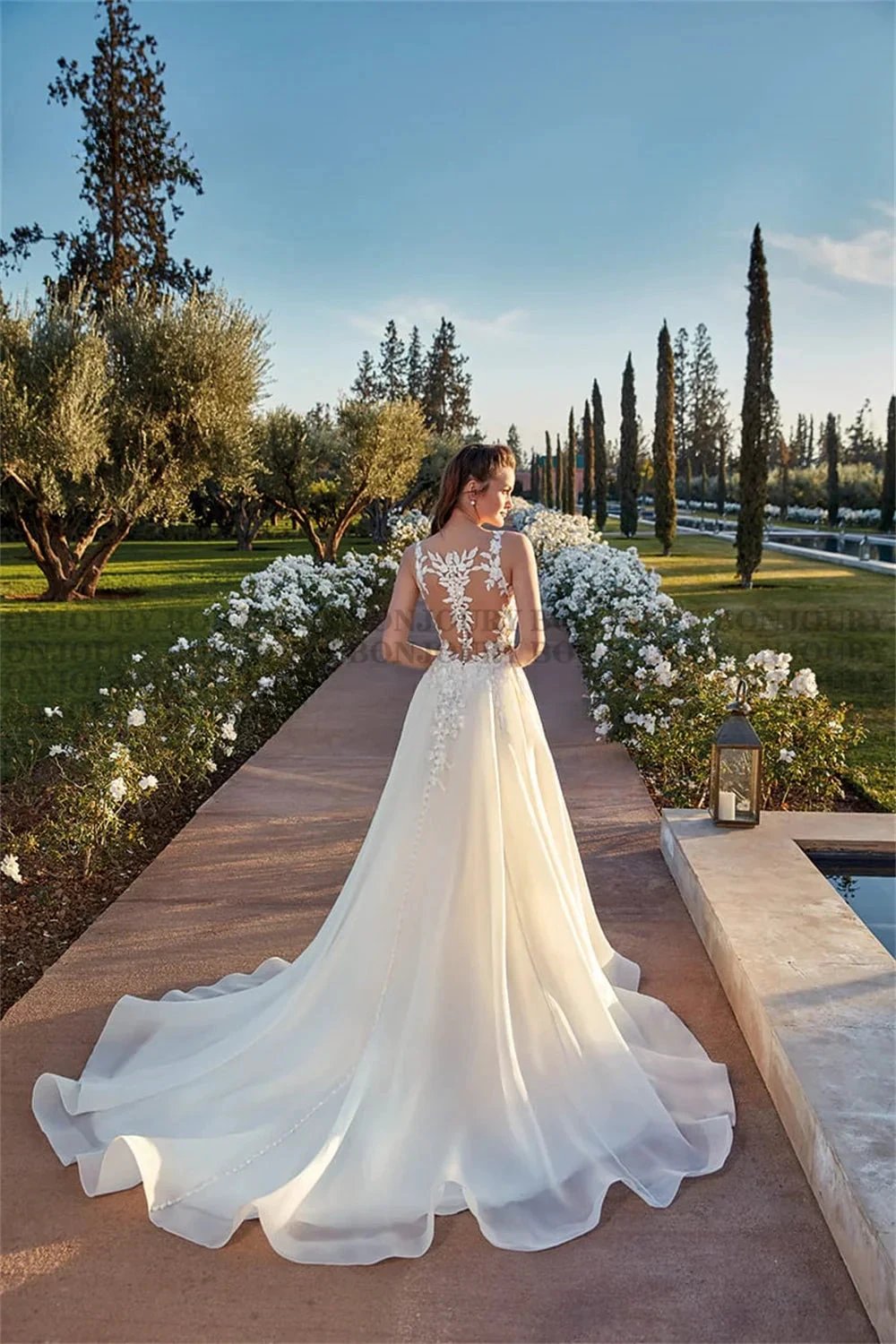 Fancy Sleeveless Wedding Dress For Women Tank Sweetheart A-line Pleat Vestido De Noiva Made To Order Bride (ZD13454)