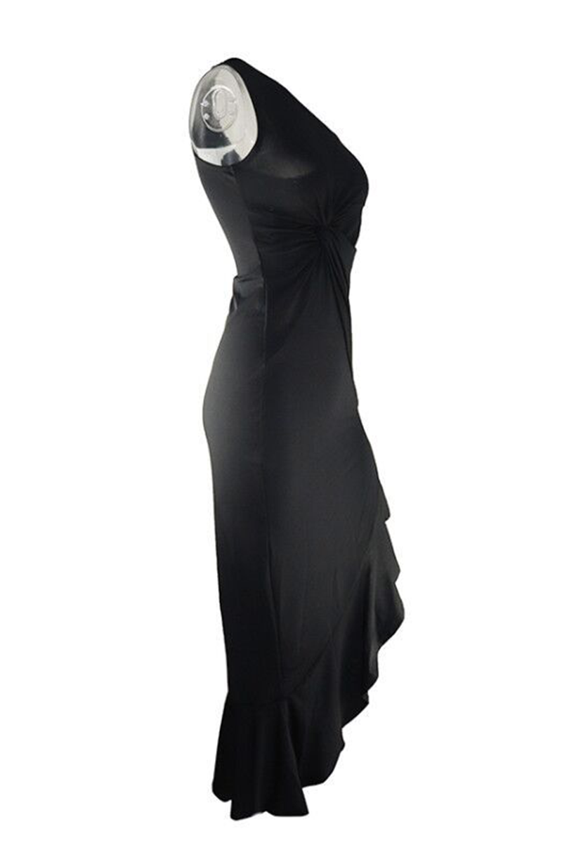 Elegant Solid Flounce Slit One Shoulder Evening Dress Dresses(8 Colors) - View 6 | VelvetHem