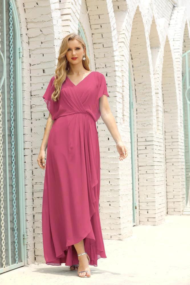 Numbersea Mother of The Bride Dresses Plus Size V-Neck Floor Length Formal Prom Dress for Wedding Guest 28020 by numbersea