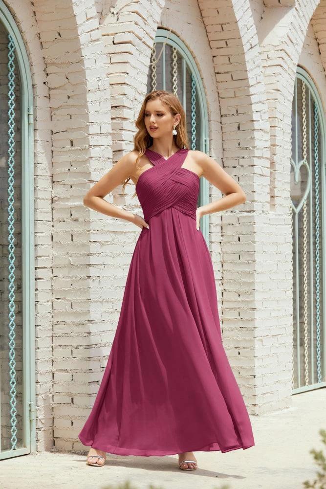 Halter Bridesmaid Dresses Formal Cocktail Prom Gown 28015 by numbersea