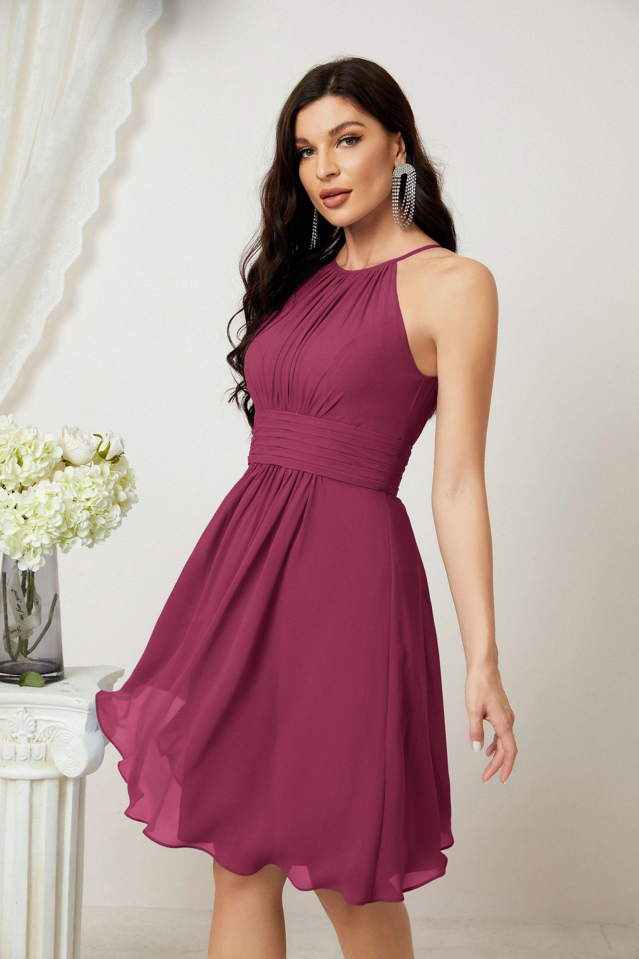 Halter Homecoming Dresses Formal Evening Party Cocktail Dress 28011 Clearance sale (ZD16954)