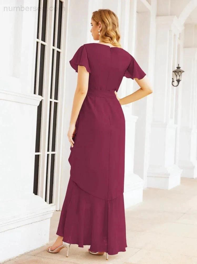 ZapDress Ruffled Bridesmaid Dresses Mermaid Formal Violin Evening Party Prom Gowns 28042 (ZD16997)