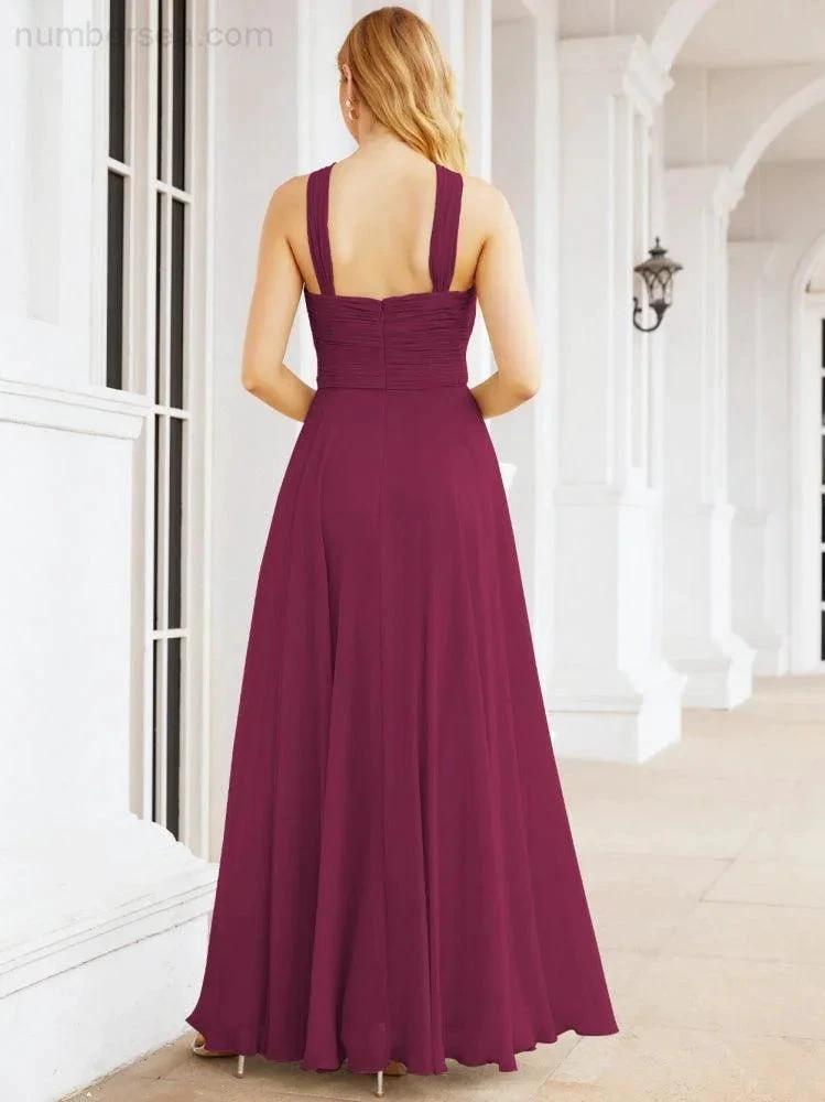 ZapDress Crisscross Halter Bridesmaid Dresses for Party Wedding Evening Prom Maxi Ball Gowns 28053 (ZD17037)
