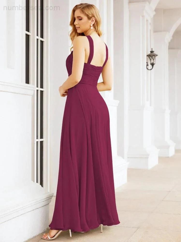 ZapDress Crisscross Halter Bridesmaid Dresses for Party Wedding Evening Prom Maxi Ball Gowns 28053 (ZD17037)