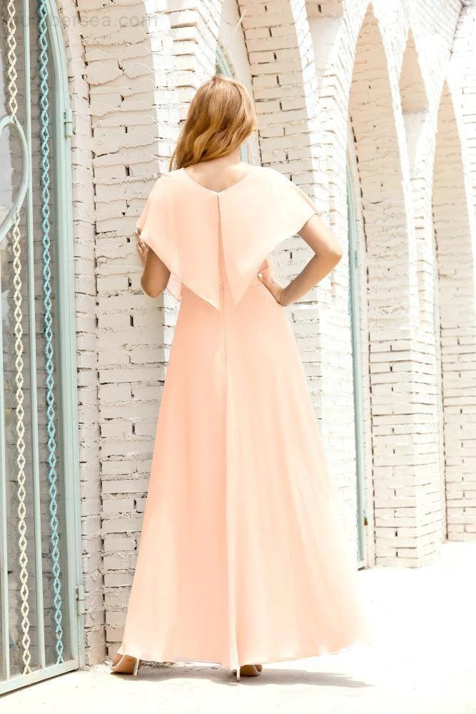 Zapdress Mother of The Bride Dresses Plus Size V-Neck Floor Length Formal Prom Dress for Wedding Guest 28020 (ZD17058)
