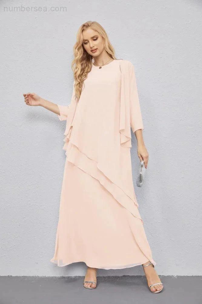 Mother of Bride Dresses with Open Front Lightweight Cardigan Formal Prom Gown  28081 (ZD16990)