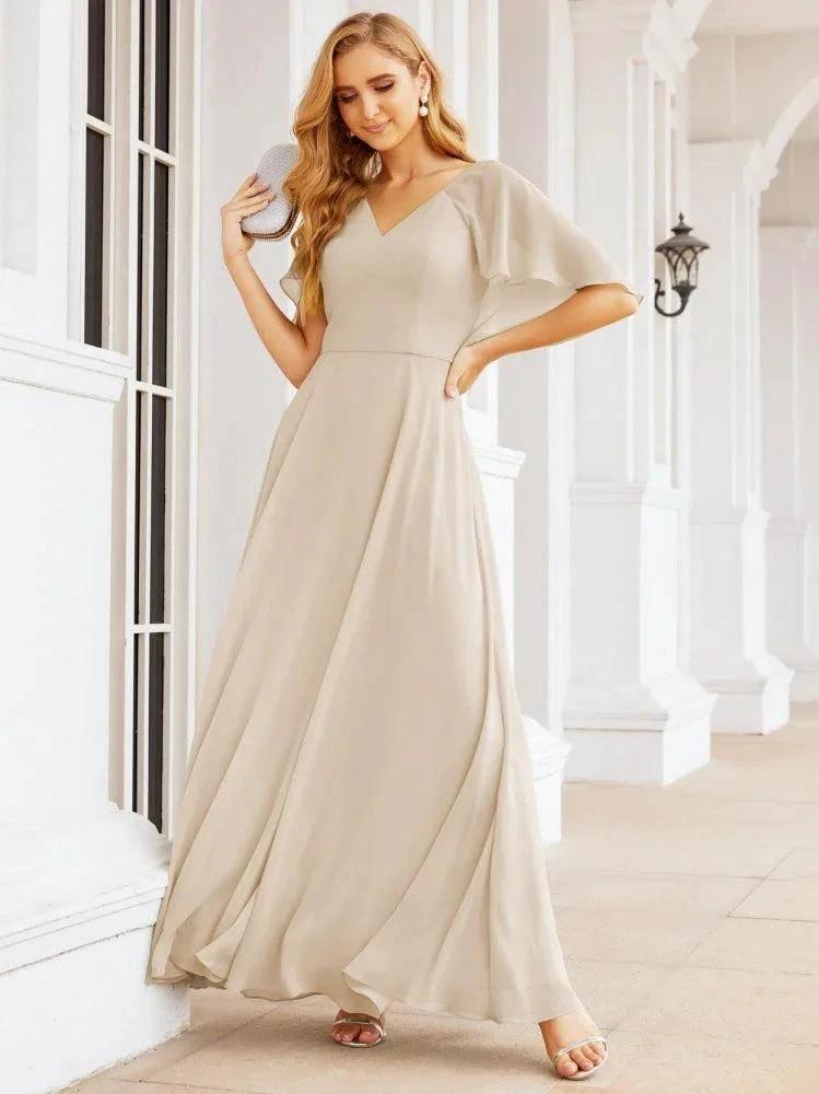 Numbersea Bridesmaid Dresses for Wedding Formal Evening Party Prom Gown with Cape 28050 by numbersea