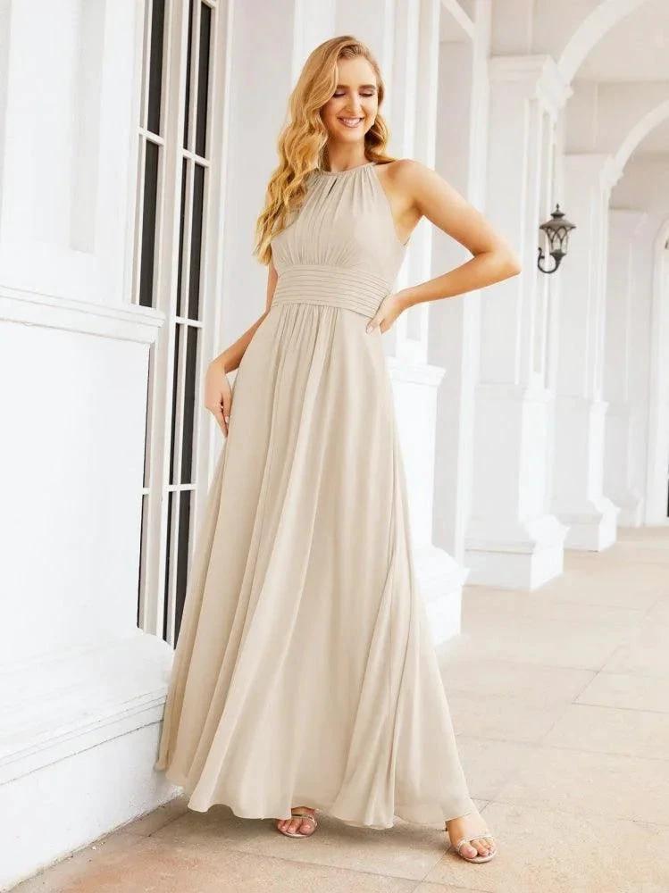 Numbersea Keyhole Bridesmaid Dresses Sleeveless Formal Evening Party Prom Gowns 28043 by numbersea
