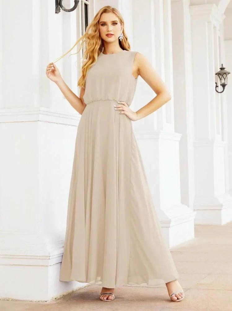 Numbersea Sleeveless Long Bridesmaid Dress A line Formal Evening Prom Gown 28025 by numbersea