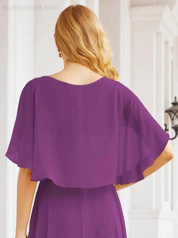 ZapDress Bridesmaid Dresses for Wedding Formal Evening Party Prom Gown with Cape 28050 (ZD17057)