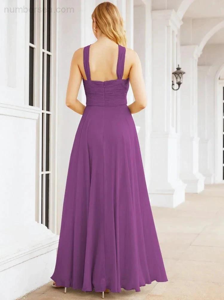 ZapDress Crisscross Halter Bridesmaid Dresses for Party Wedding Evening Prom Maxi Ball Gowns 28053 (ZD17037)