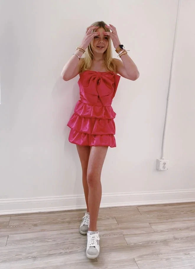Lovely Fuchsia Short Homecoming Dress Y2776 by simplepromdress