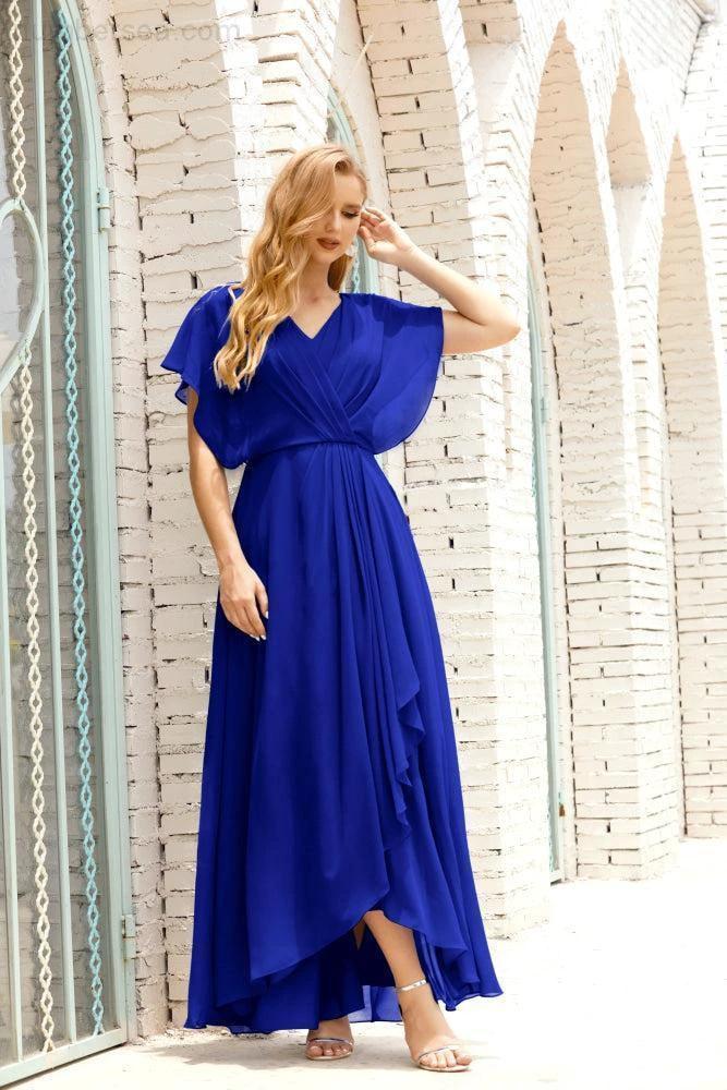 Zapdress Mother of The Bride Dresses Plus Size V-Neck Floor Length Formal Prom Dress for Wedding Guest 28020 (ZD17058)