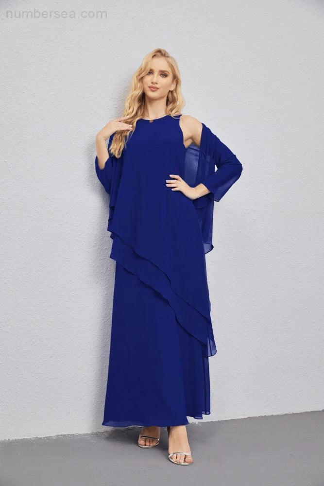 Mother of Bride Dresses with Open Front Lightweight Cardigan Formal Prom Gown  28081 (ZD16990)
