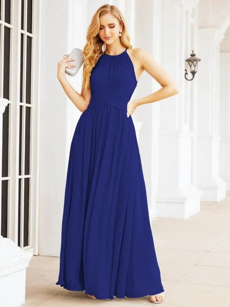 Numbersea Sleeveless Bridesmaid Dresses Long Prom Gown Zipper with Keyhole Back 28056 by numbersea