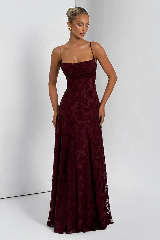 Backless Chiffon Maxi Dress
