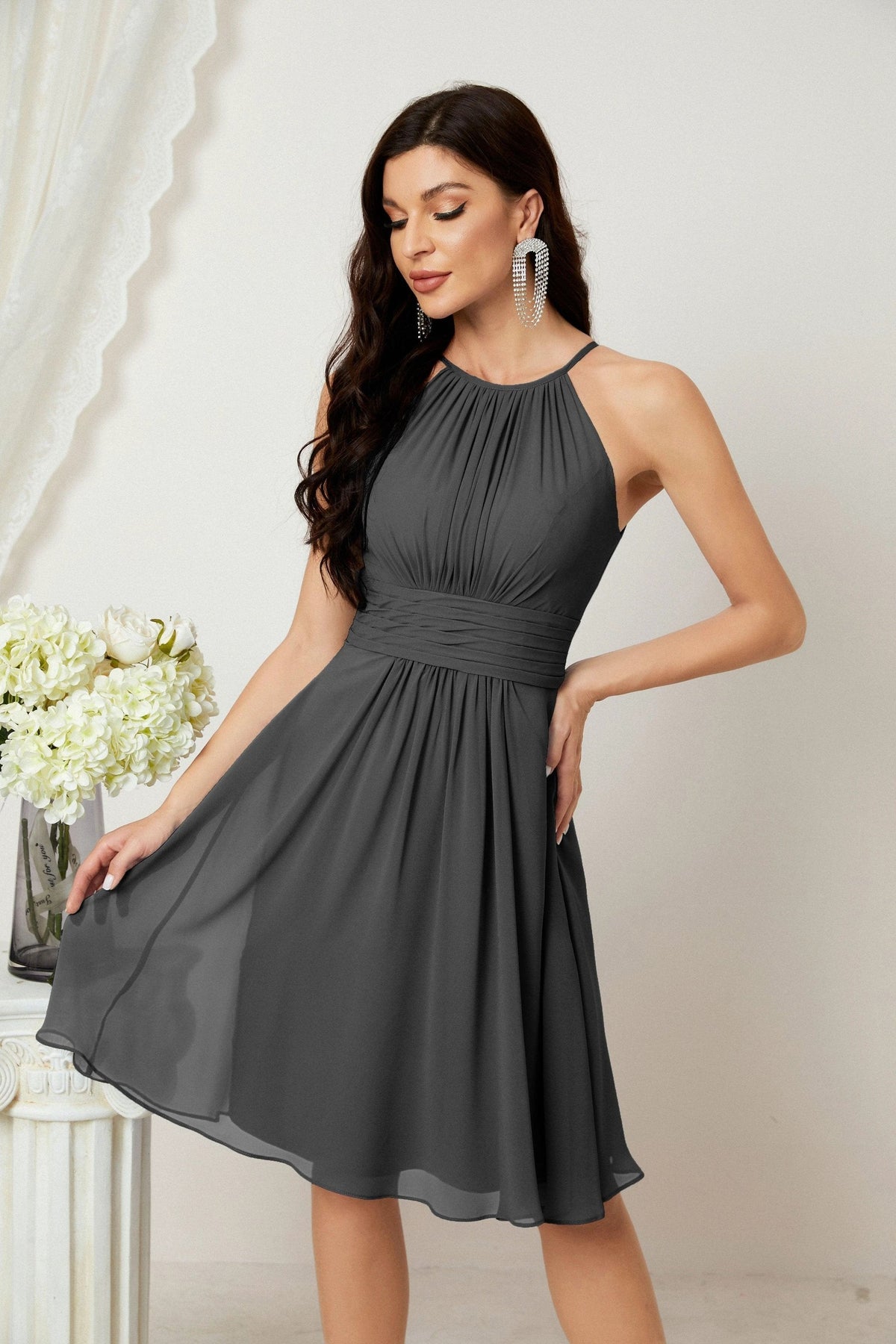 Halter Homecoming Dresses Formal Evening Party Cocktail Dress 28011 Clearance sale (ZD16954)