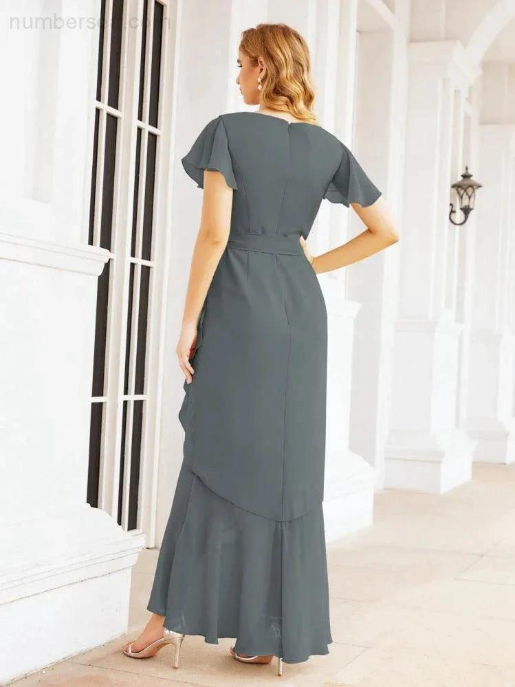 ZapDress Ruffled Bridesmaid Dresses Mermaid Formal Violin Evening Party Prom Gowns 28042 (ZD16997)