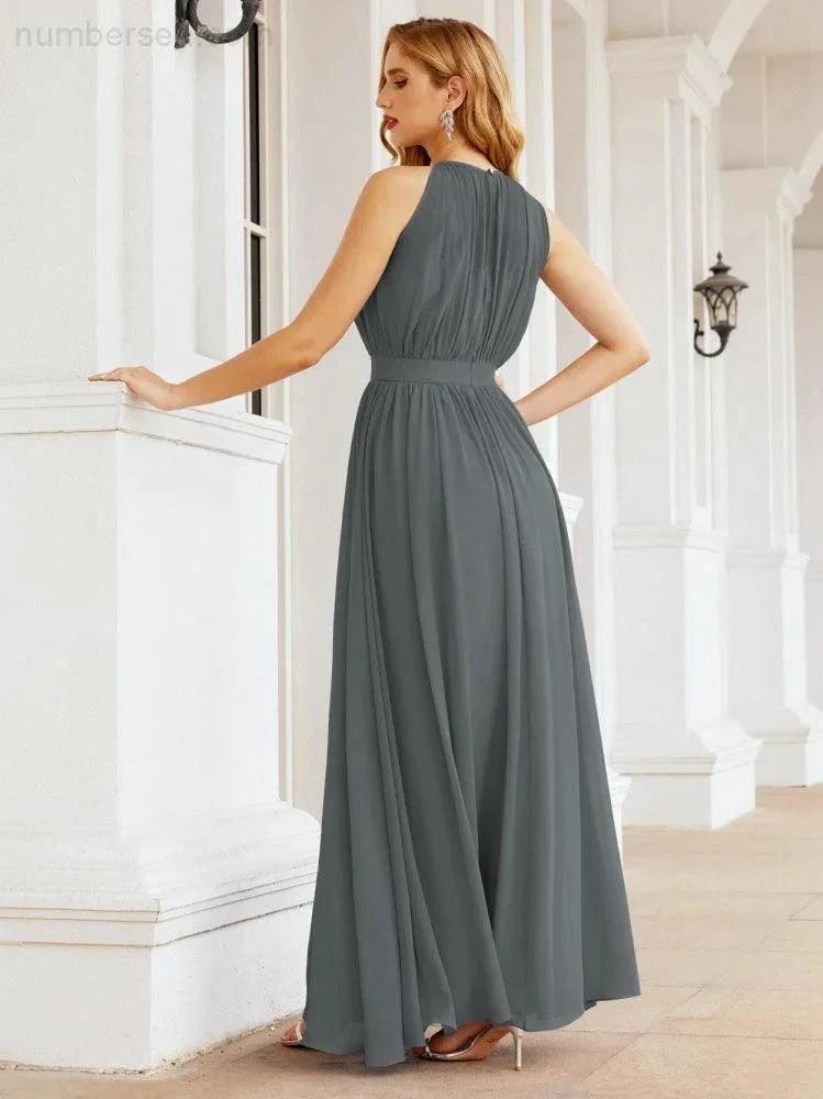 ZapDress Halter Bridesmaid Dress Empire Waist Formal Evening Prom Gown for Mother of The Bride 28030 (ZD17026)