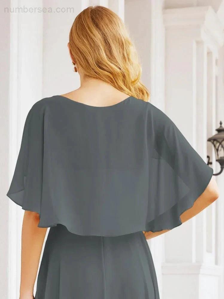 ZapDress Bridesmaid Dresses for Wedding Formal Evening Party Prom Gown with Cape 28050 (ZD17057)