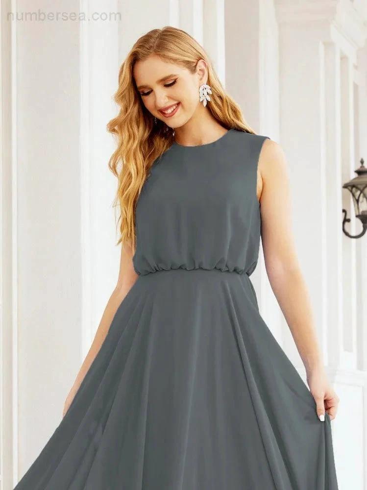 ZapDress Sleeveless Long Bridesmaid Dress A line Formal Evening Prom Gown 28025 (ZD17053)