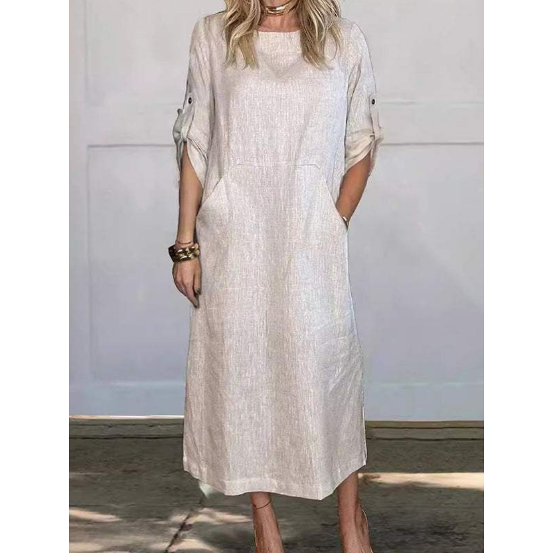Luxe Selena Loose Midi Dress Elevated Occasion Wear