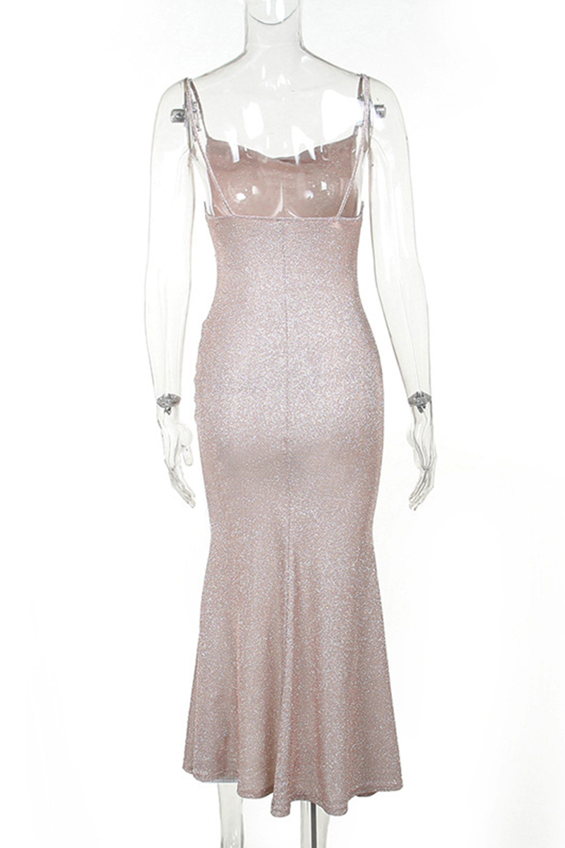 Sexy Prom Solid Color Backless Sequined Evening Dresses - View 5 | VelvetHem
