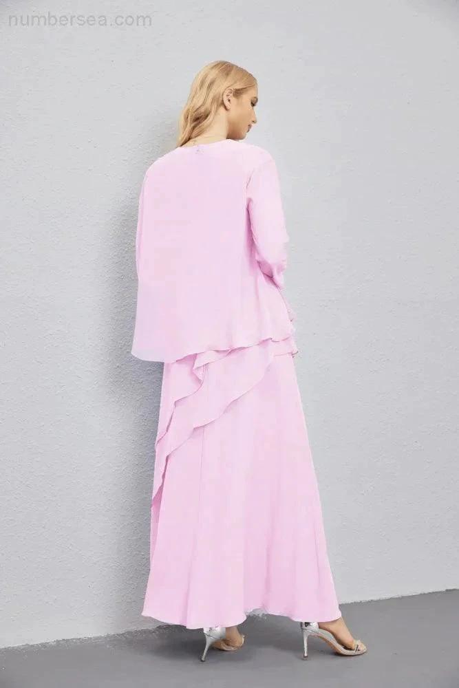 Mother of Bride Dresses with Open Front Lightweight Cardigan Formal Prom Gown  28081 (ZD16990)