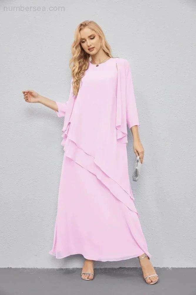 Mother of Bride Dresses with Open Front Lightweight Cardigan Formal Prom Gown  28081 (ZD16990)