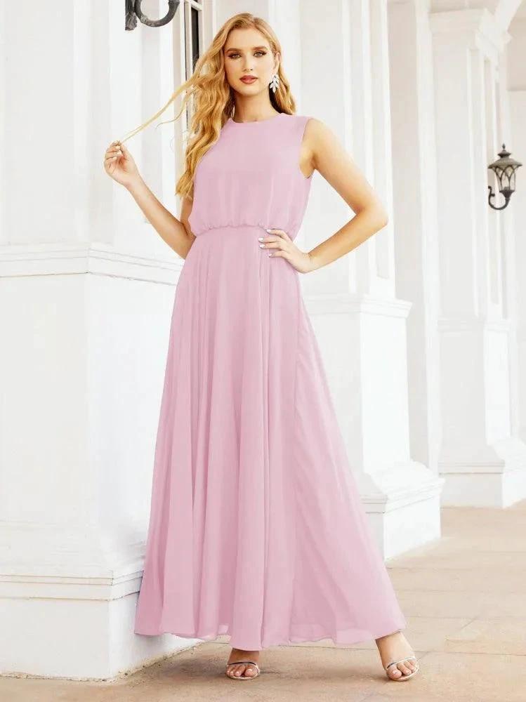 Numbersea Sleeveless Long Bridesmaid Dress A line Formal Evening Prom Gown 28025 by numbersea