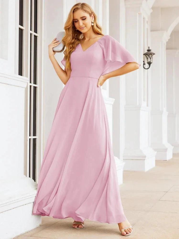 Numbersea Bridesmaid Dresses for Wedding Formal Evening Party Prom Gown with Cape 28050 by numbersea
