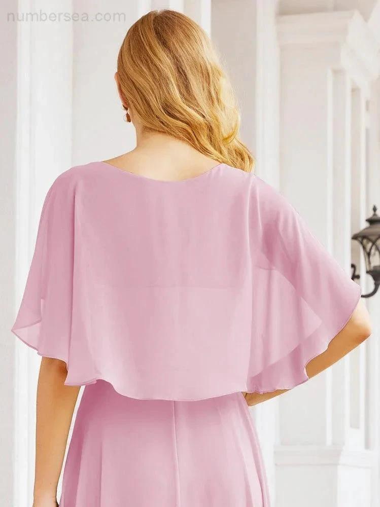 ZapDress Bridesmaid Dresses for Wedding Formal Evening Party Prom Gown with Cape 28050 (ZD17057)