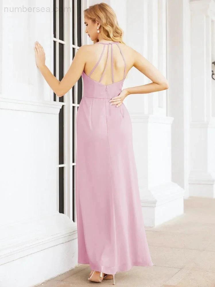 ZapDress Spaghetti Strap Bridesmaid Dresses V-Neck Long A-Line Formal Prom Gowns 28063 (ZD17045)