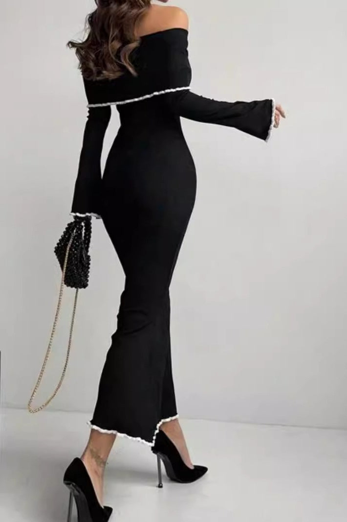 One-Shoulder Knit Work Dress - View 4 | VelvetHem