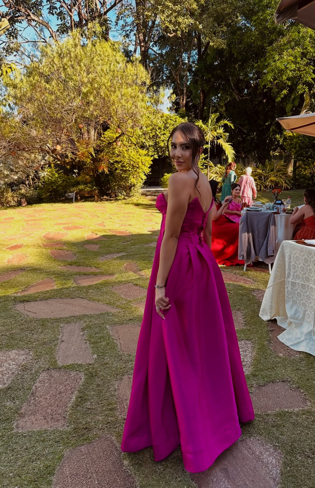 Sweetheart A-Line Pink Prom Dress With Slit Wedding Guest Dress
