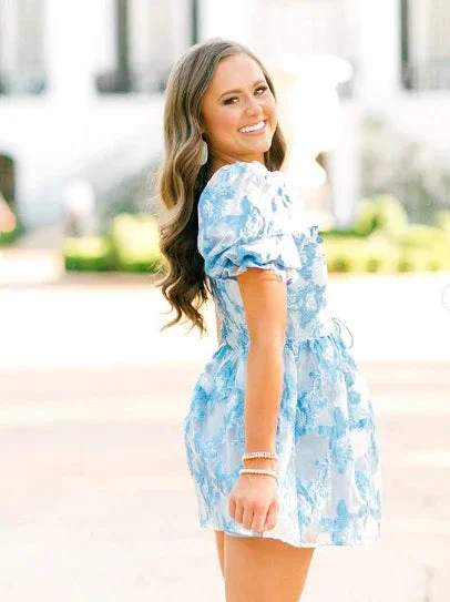 Retro Style Floral A-line Short Homecoming Dress Summer Outfit Dress (ZD11818)