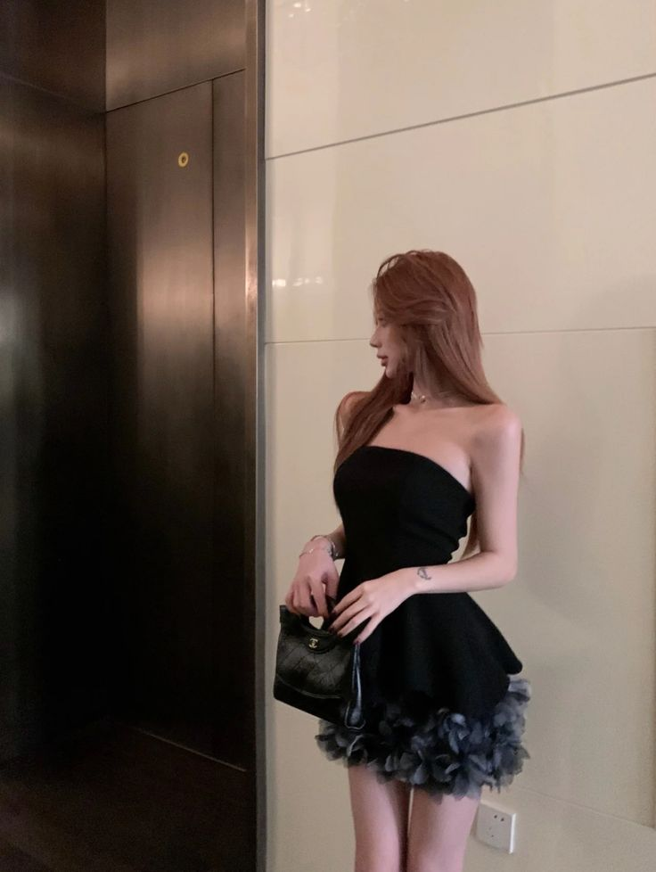 Sexy Strapless Black Satin Tulle Homecoming Dress,Cocktail Dress