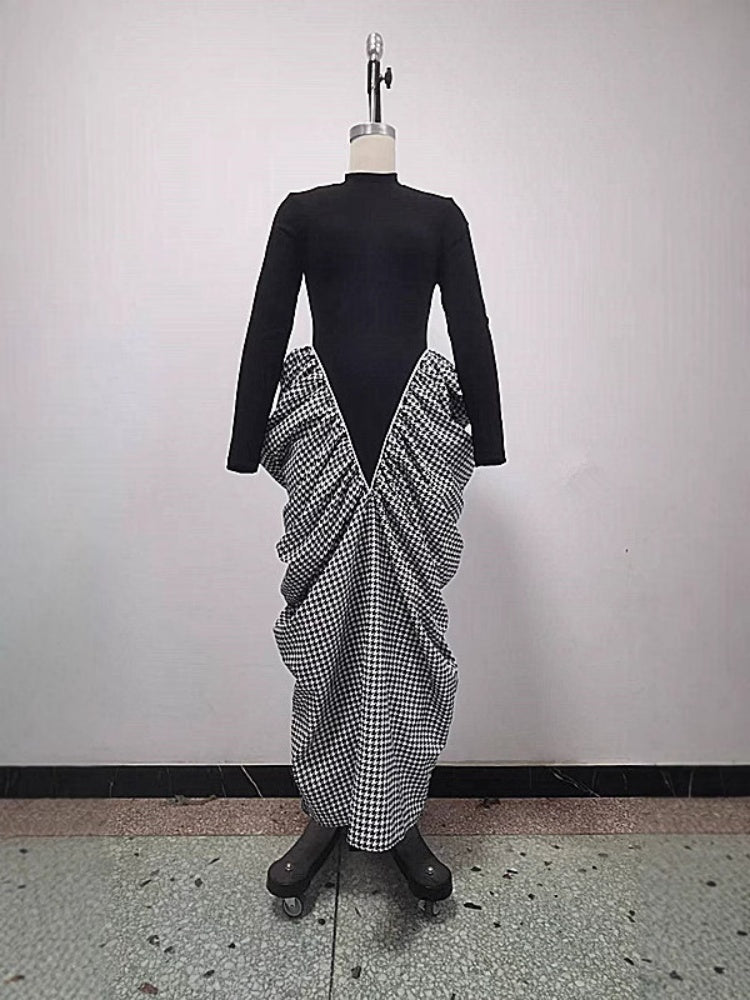 Checkered Twist Maxi Dress