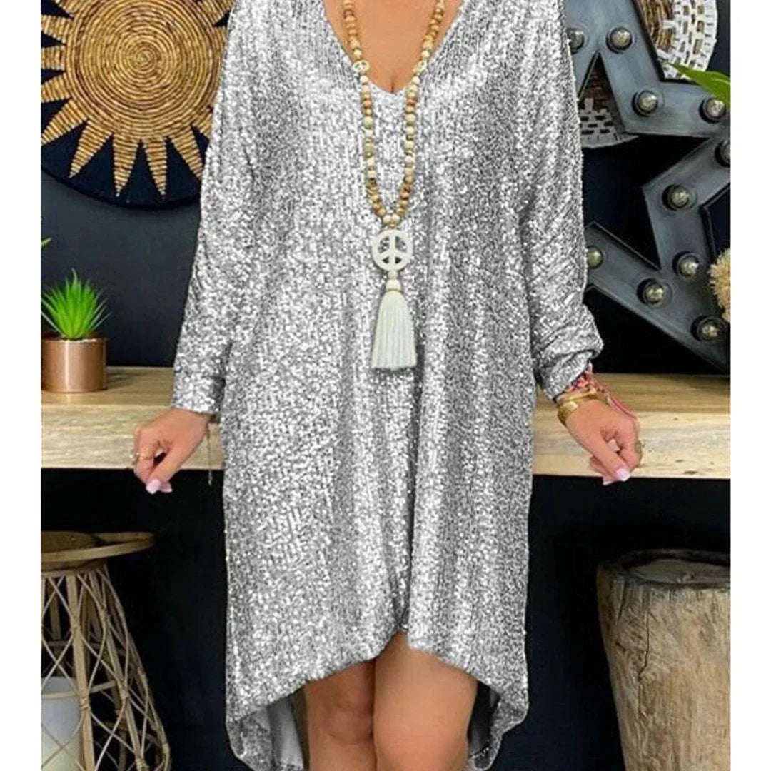 Ava Effortless Glittering Sequin Dress Evening Wear Edit