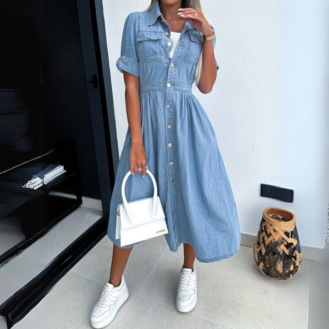 Basilia Denim Dress for Women Versatile Daily Pick