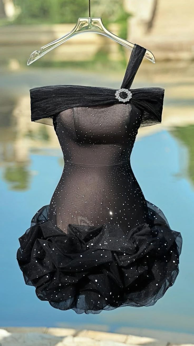 Glitter Black Bodycon Homecoming Dress Mini Birthday Dress - FashionDia