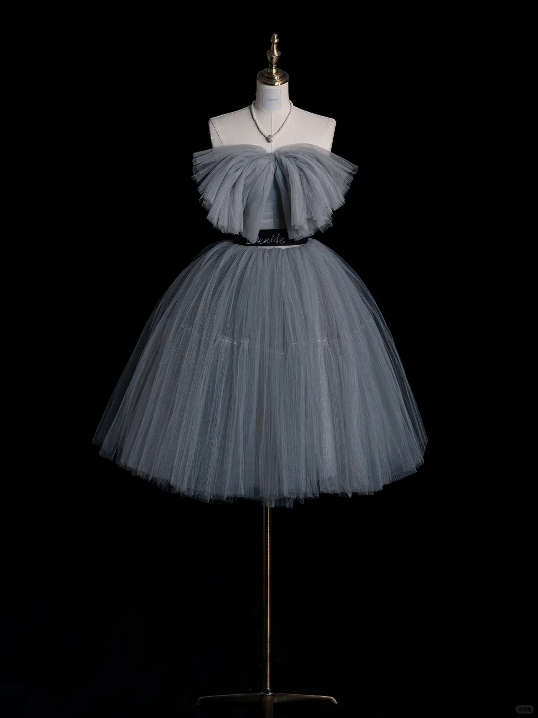 Classy Gray Blue Strapless Tulle A-Line Short Birthday Outfits Formal 6th Grade Homecoming Dress - FashionDia
