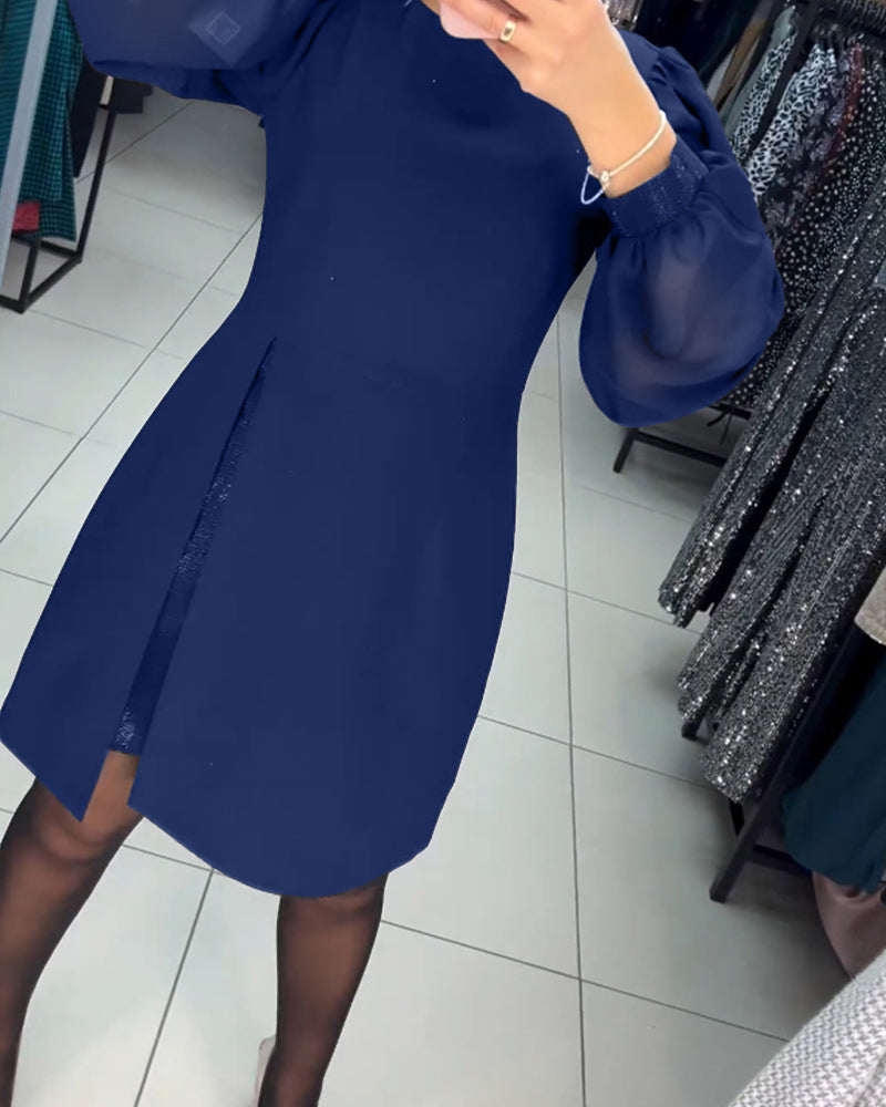Catalina Chic Dress Stylish Lantern Sleeves Silhouette Collection