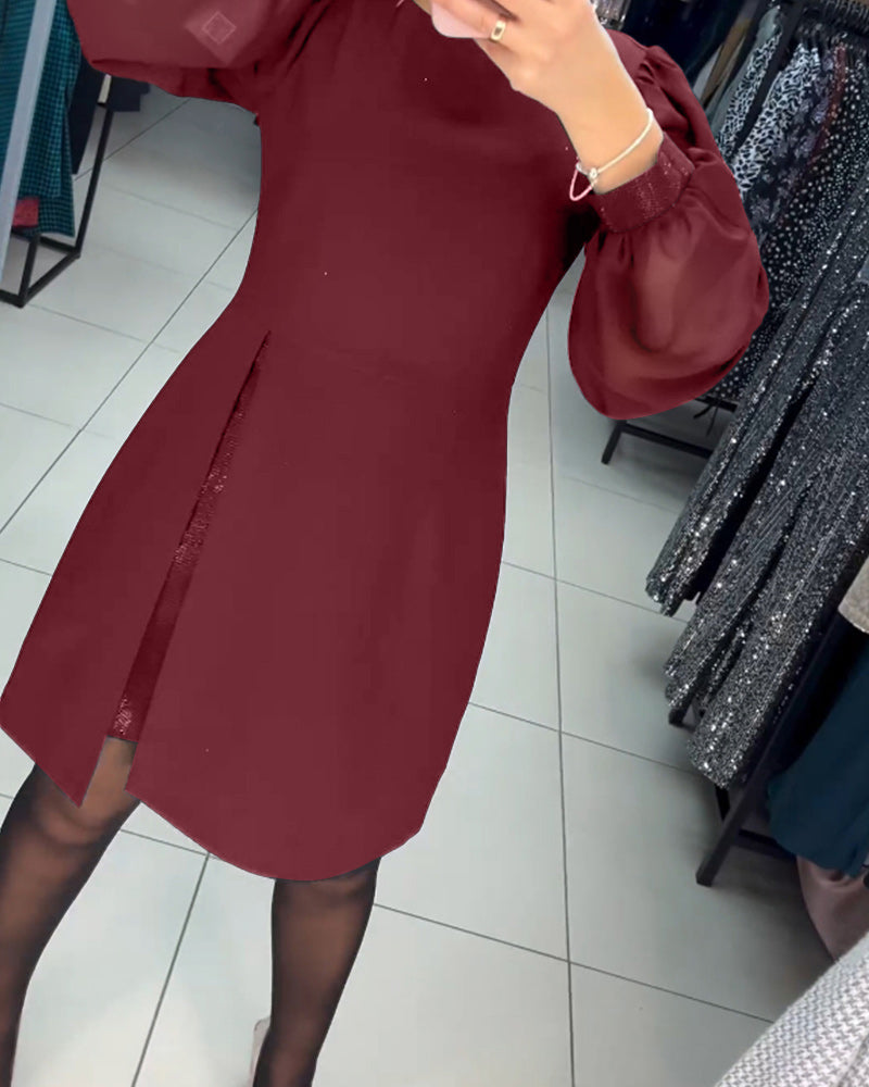 Catalina Chic Dress Stylish Lantern Sleeves Silhouette Collection