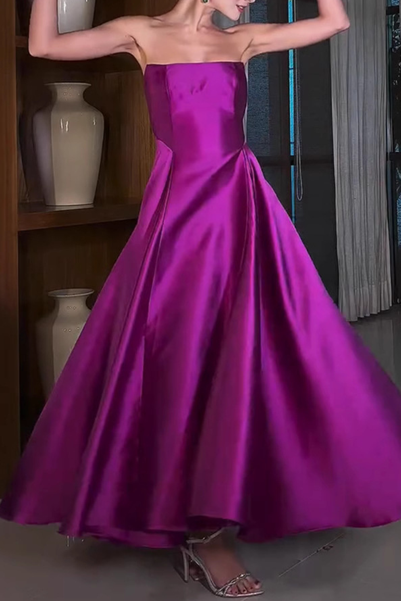 Sexy Ruched Zipper Strapless Evening Dresses - View 2 | VelvetHem